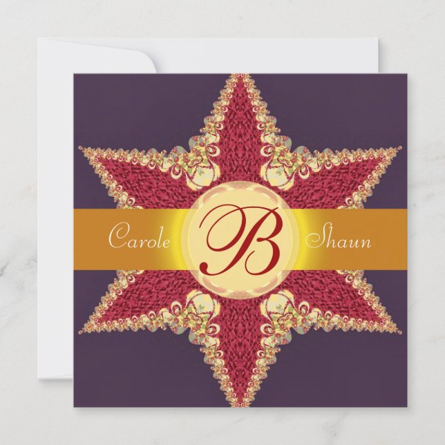 Invitación a la boda del Monograma de la Estrella  (Anverso)