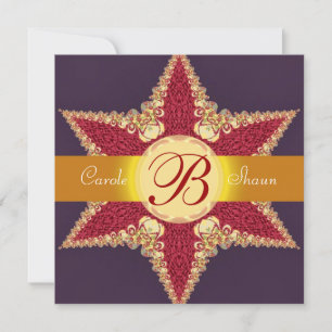 Invitación a la boda del Monograma de la Estrella 