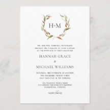 Invitación a la boda del monograma de la guerra de