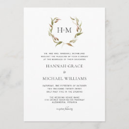 Invitación a la boda del monograma de la guerra de