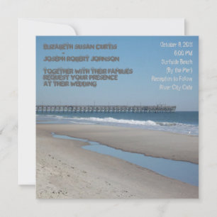 Invitación a la boda del muelle de la playa