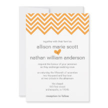 Invitación a la boda del Naranja Chevron