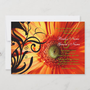 Invitación a la boda del Naranja Daisy