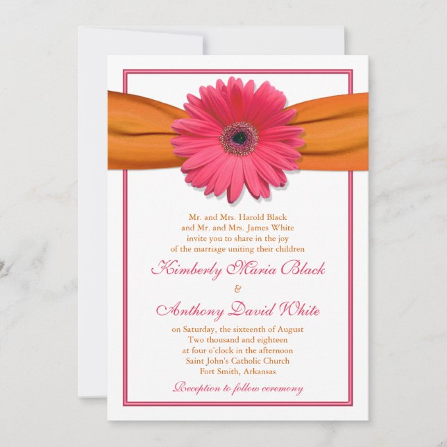 Invitación a la boda del Naranja de Cinta de Gérbe (Anverso)