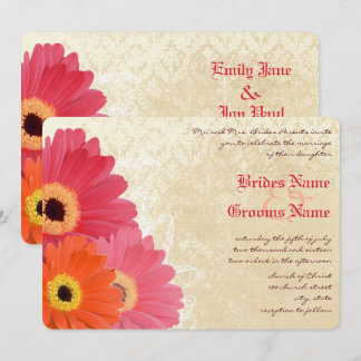 Invitación a la boda del Naranja de coral Pink Ger