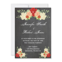 Invitación a la boda del Naranja de sangre Chalkbo