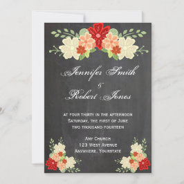 Invitación a la boda del Naranja de sangre Chalkbo
