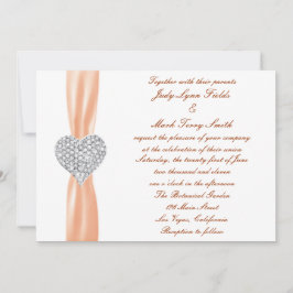 Invitación a la boda del Naranja del corazón del d