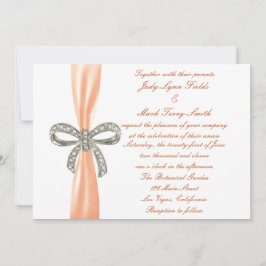 Invitación a la boda del naranja Diamond Bow