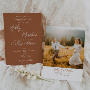 Invitación a la boda del naranja Terracaotta Boho