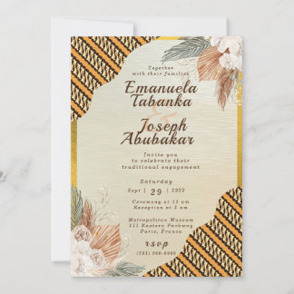 Invitación a la boda del Naranja tradicional Ivory