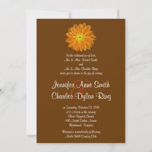 Invitación a la boda del Naranja y el gerber marró