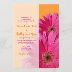 Invitaciones Margarita Fucsia Del Gerbera 