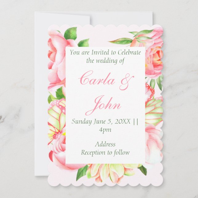 Invitación a la boda del novio rosado (Anverso)