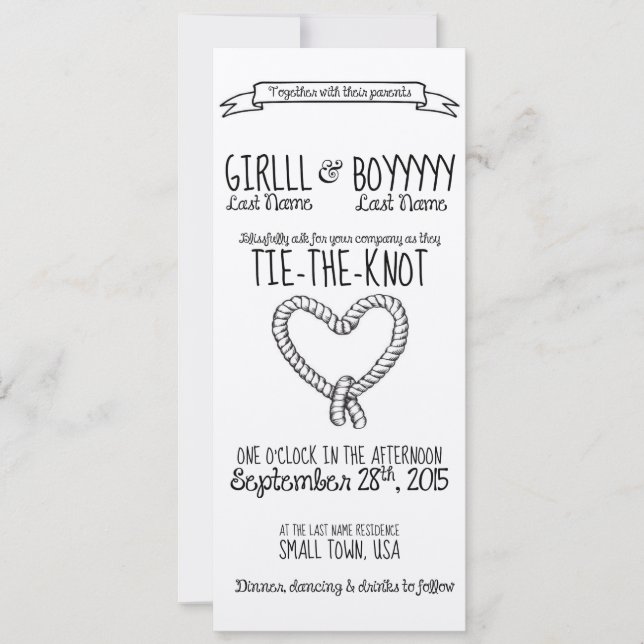Invitación a la boda del nudo (Anverso)