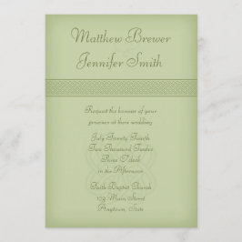 Invitación a la boda del nudo celta verde de Custo