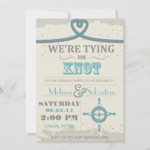 Invitación a la boda del nudo de la playa náutica