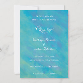 Invitación a la boda del océano azul Aqua