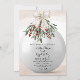 Invitación a la boda del Ornamento de Navidad de H