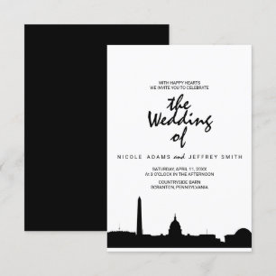 Invitación a la boda del paisaje urbano de Washing