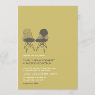 Invitación a la boda del par de nombres de la sill