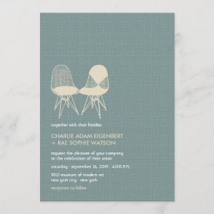 Invitación a la boda del par de nombres de la sill