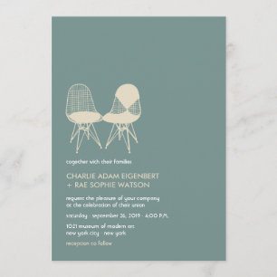 Invitación a la boda del par de nombres de la sill