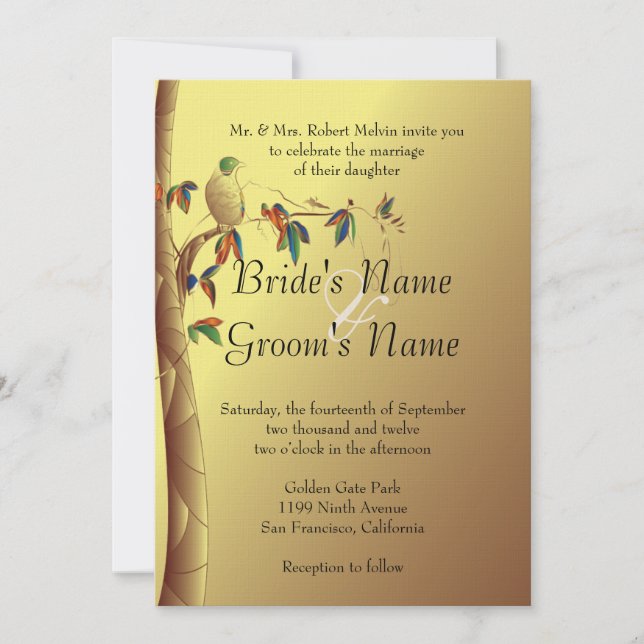 Invitación a la boda del paraíso tropical (Anverso)
