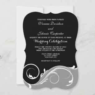 Invitación a la boda del paréntesis negro gris gri
