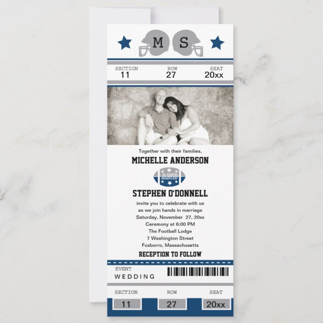 Invitación a la boda del partido de fútbol (Anverso)