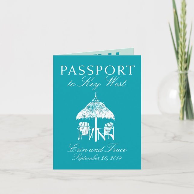 Invitación a la boda del pasaporte clave de Florid (Anverso)
