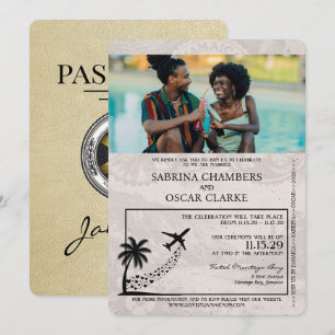 Invitación a la boda del pasaporte de Jamaica de C