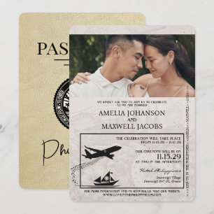 Invitación a la boda del pasaporte filipino de Cha