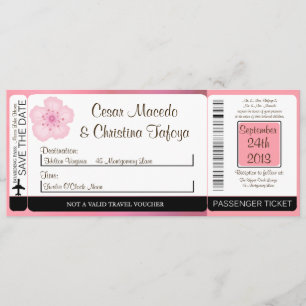 Invitación a la boda del Pase de Embarque de Cerez