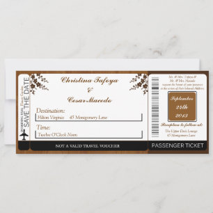 Invitación a la boda del Pase de Embarque de Plank