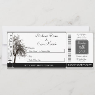 Invitación a la boda del Pase de Embarque del Árbo