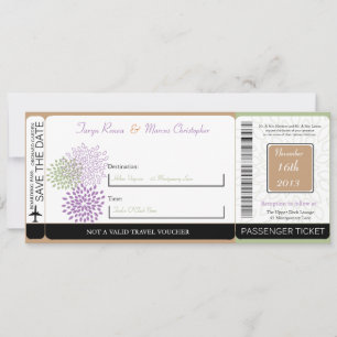 Invitación a la boda del Pase de Embarque Púrpura/