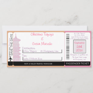Invitación a la boda del Pase de Embarque Púrpura