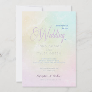 Invitación a la boda del Pastel Arcoiris Abstracto