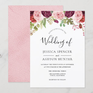 Invitación a la boda del Pastel de Flores de Borgo