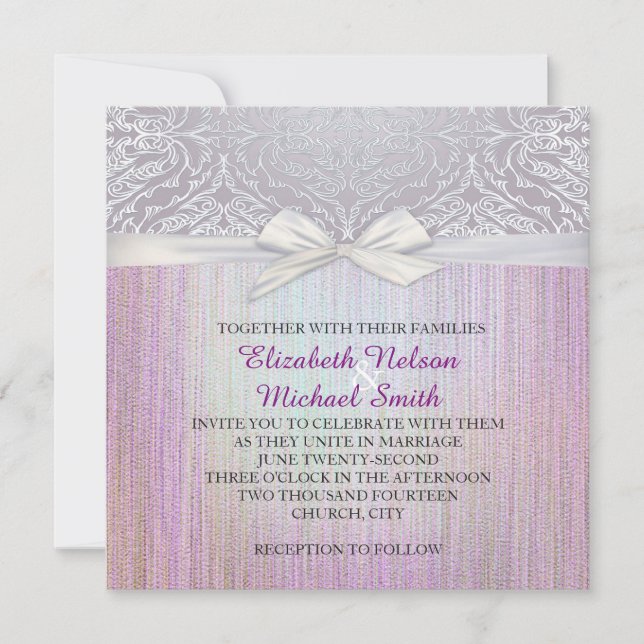 Invitación a la boda del Pastel de Lavanda de Cint (Anverso)