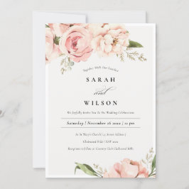 Invitación a la boda del Pastel Soft Rubor Peach P
