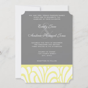 Invitación a la boda del patrón de rotación amaril