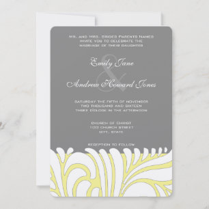 Invitación a la boda del patrón de rotación amaril