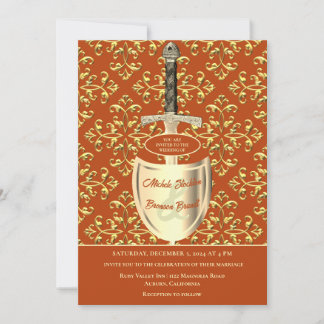 Invitación a la boda del patrón oro real