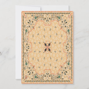 Invitación a la boda del patrón Paisley occidental