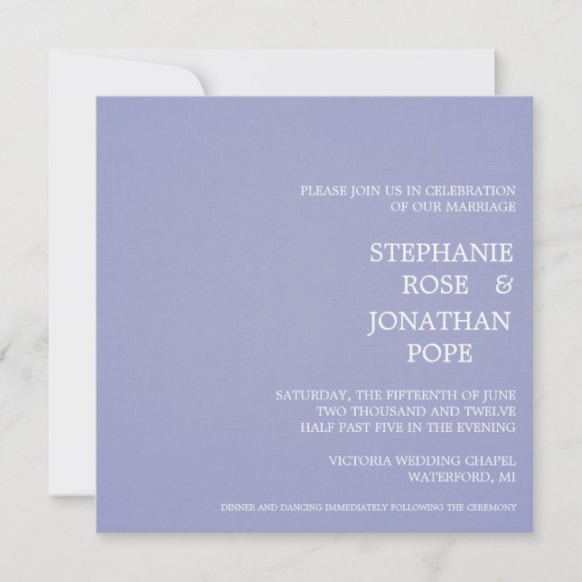 Invitación a la boda del Patrón Periwinkle (Anverso)