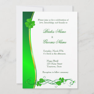 Invitación a la boda del Patrón Shamrock Lucky Ver