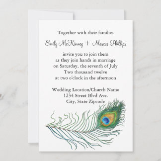 Invitación a la boda del pavo real