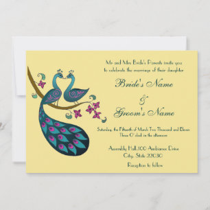 Invitación a la boda del pavo real, paja